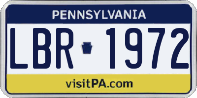 PA license plate LBR1972