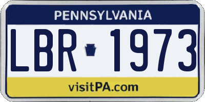 PA license plate LBR1973