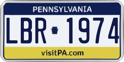 PA license plate LBR1974