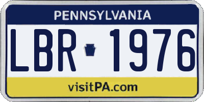 PA license plate LBR1976