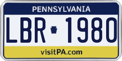 PA license plate LBR1980