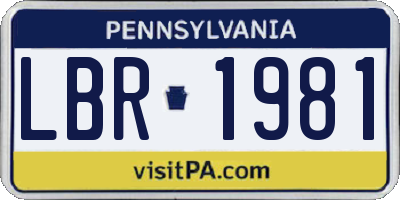 PA license plate LBR1981