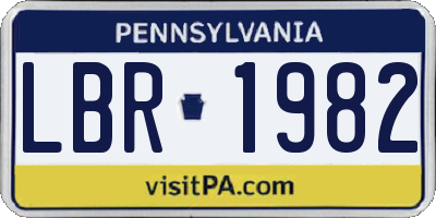 PA license plate LBR1982