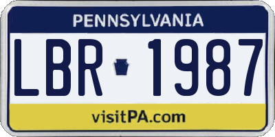 PA license plate LBR1987