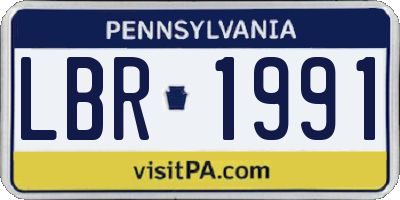 PA license plate LBR1991
