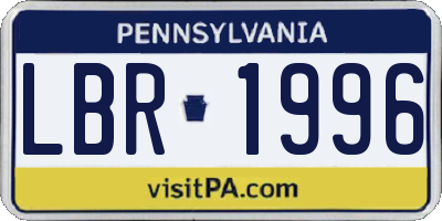 PA license plate LBR1996