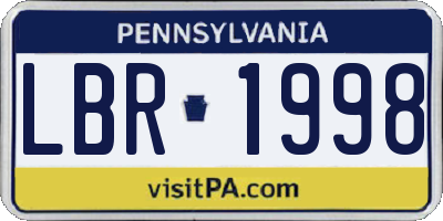 PA license plate LBR1998