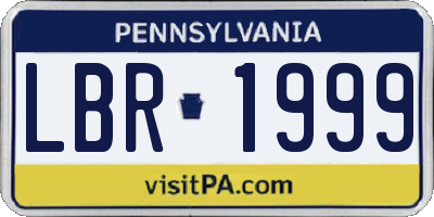 PA license plate LBR1999