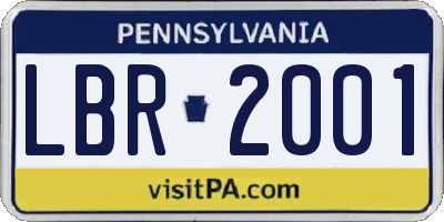 PA license plate LBR2001