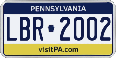 PA license plate LBR2002