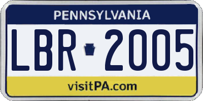 PA license plate LBR2005