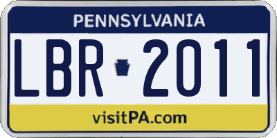 PA license plate LBR2011