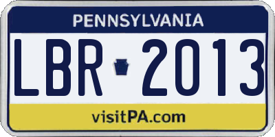 PA license plate LBR2013