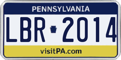 PA license plate LBR2014