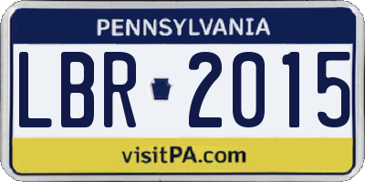 PA license plate LBR2015