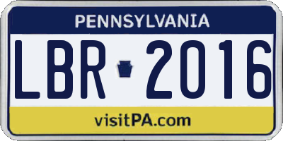 PA license plate LBR2016