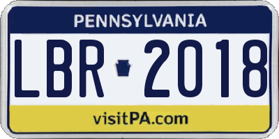 PA license plate LBR2018