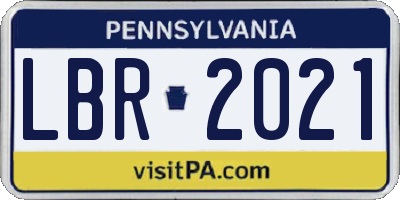 PA license plate LBR2021