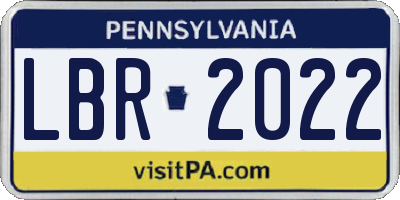PA license plate LBR2022
