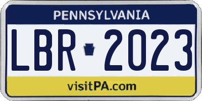 PA license plate LBR2023