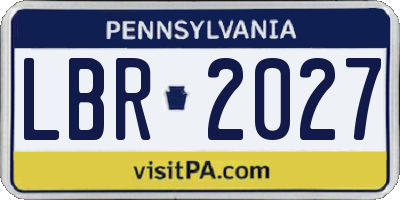 PA license plate LBR2027