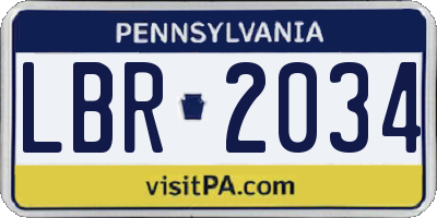 PA license plate LBR2034