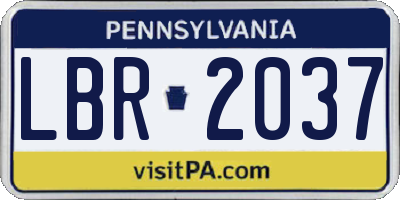 PA license plate LBR2037