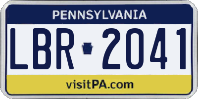 PA license plate LBR2041