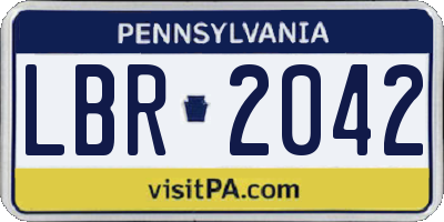 PA license plate LBR2042