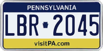 PA license plate LBR2045