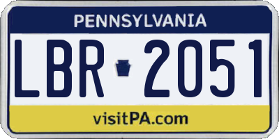 PA license plate LBR2051