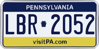 PA license plate LBR2052