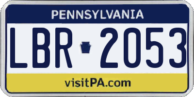 PA license plate LBR2053