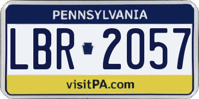 PA license plate LBR2057