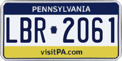 PA license plate LBR2061