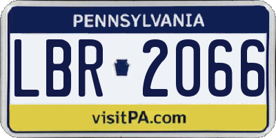 PA license plate LBR2066