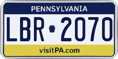 PA license plate LBR2070
