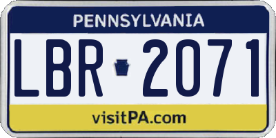 PA license plate LBR2071