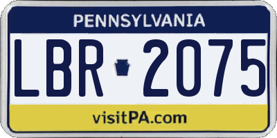 PA license plate LBR2075