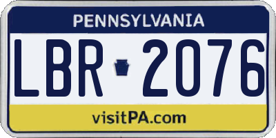 PA license plate LBR2076