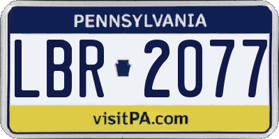 PA license plate LBR2077