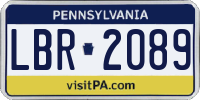 PA license plate LBR2089