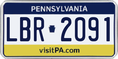 PA license plate LBR2091