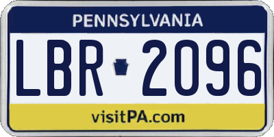 PA license plate LBR2096