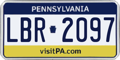PA license plate LBR2097