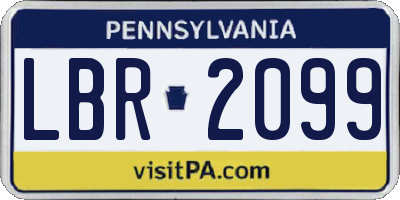 PA license plate LBR2099