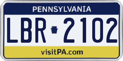 PA license plate LBR2102