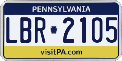 PA license plate LBR2105