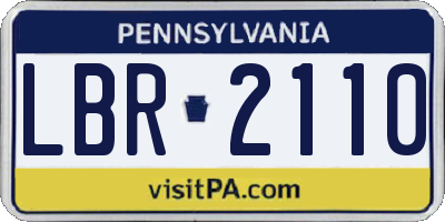 PA license plate LBR2110