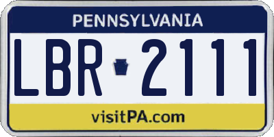 PA license plate LBR2111